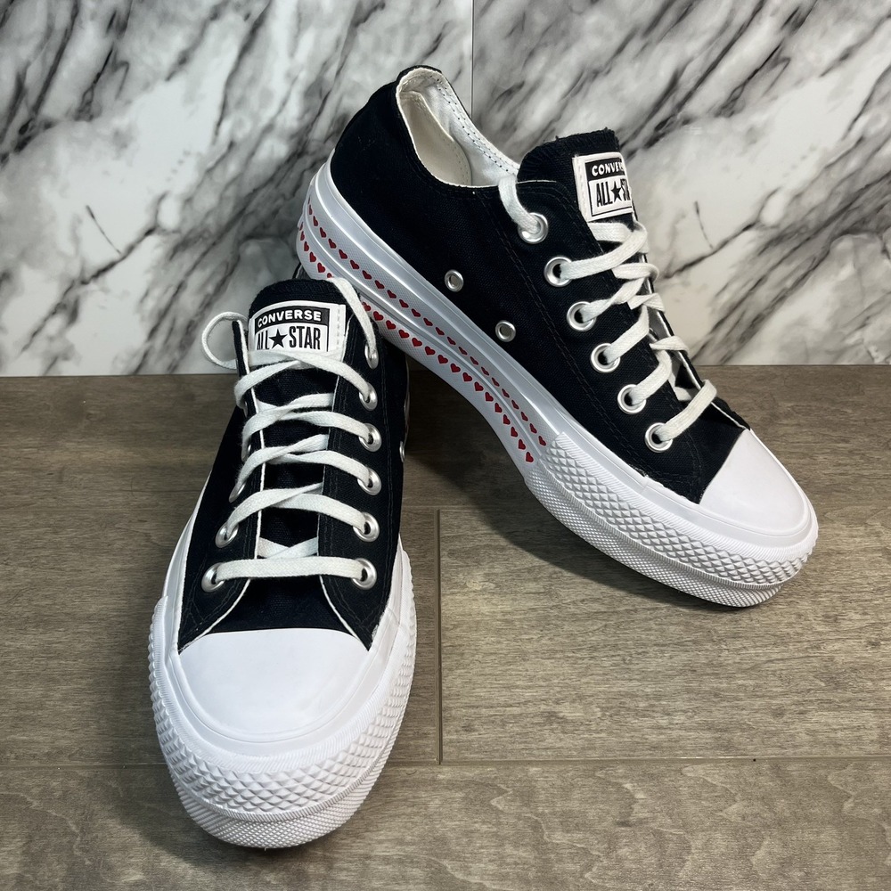 Converse Chuck Taylor All Star Lift Ox Love Fearlessly Heart Platform Women's 6